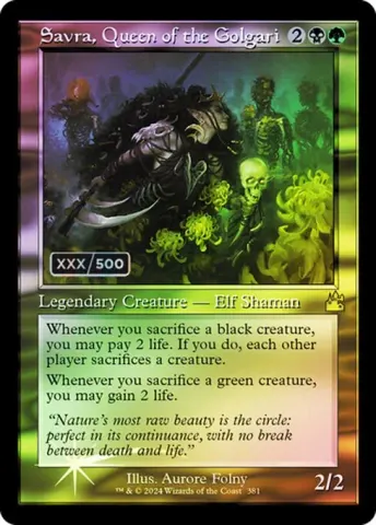 Savra, Queen of the Golgari · 381z