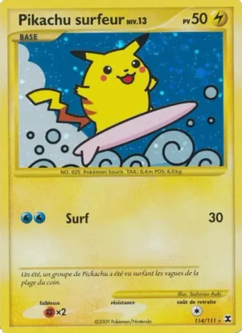 Pikachu surfeur Niv. 13 · 114