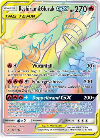 Reshiram & Glurak GX · 217