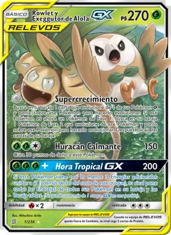 Rowlet y Exeggutor de Alola GX · 1