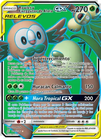 Rowlet y Exeggutor de Alola GX · 214