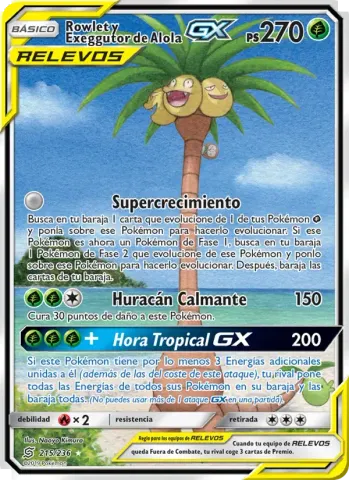 Rowlet y Exeggutor de Alola GX · 215