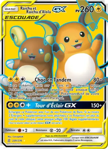 Raichu et Raichu d’Alola GX · 220