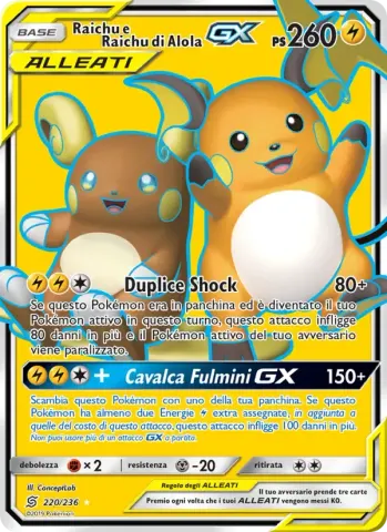 Raichu e Raichu di Alola GX · 220
