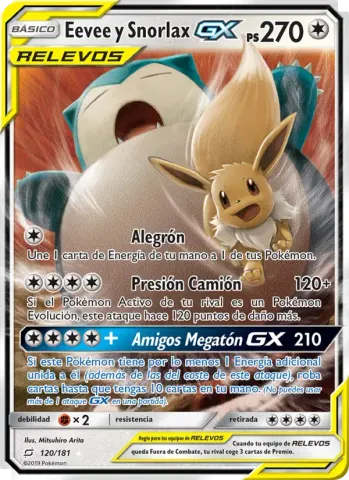 Eevee y Snorlax GX · 120