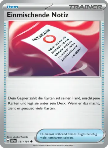 Einmischende Notiz · 181