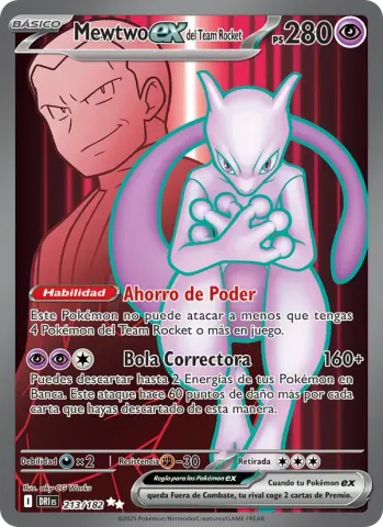 Mewtwo ex del Team Rocket · 213